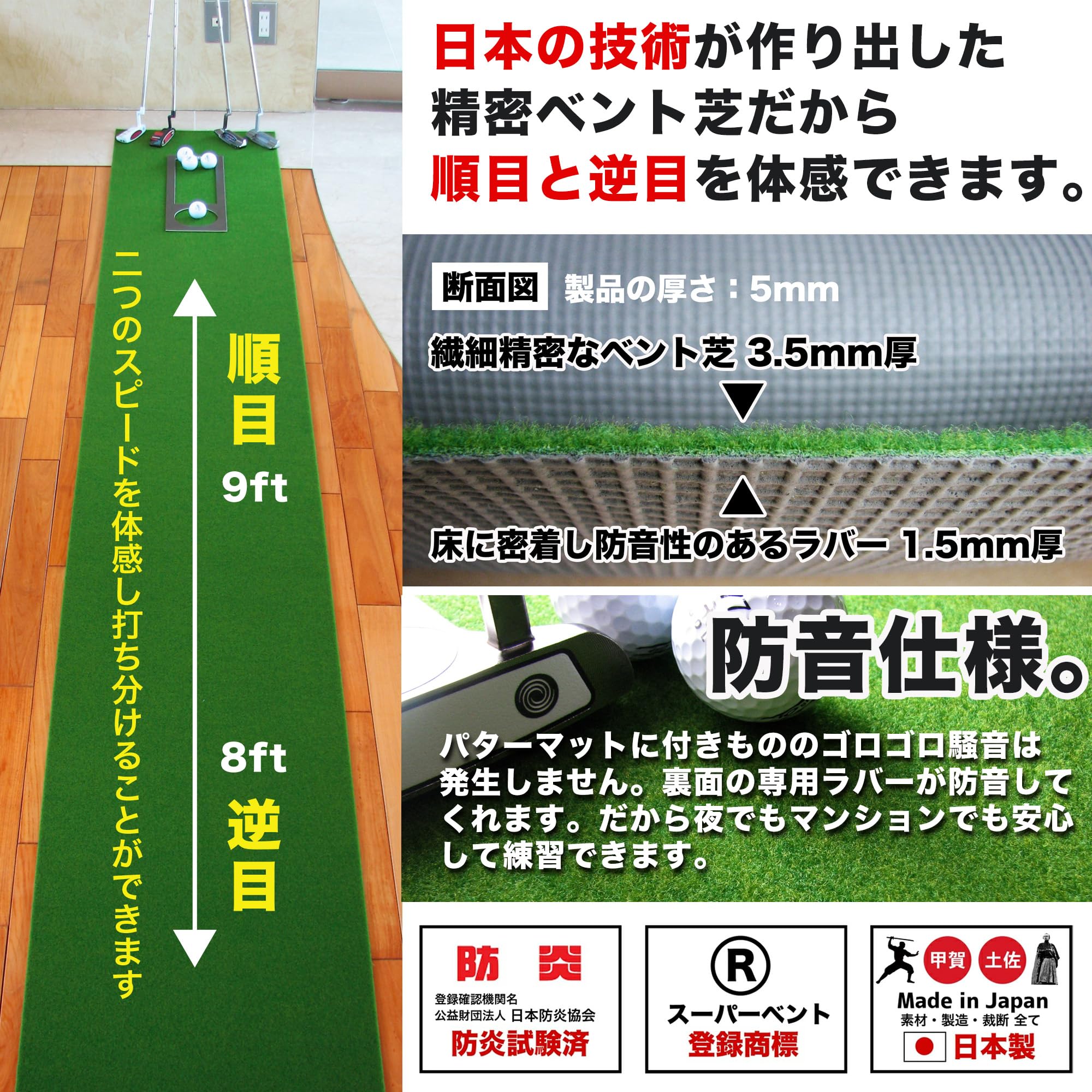 Amazon.co.jp: パターマット工房 スーパーベント 日本製 (90cm×4m